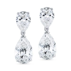 5.93ct Pear Shaped Diamond Earrings