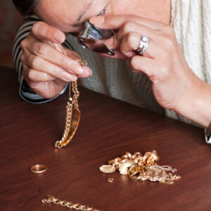 Selling jewelry at a store pawn shop