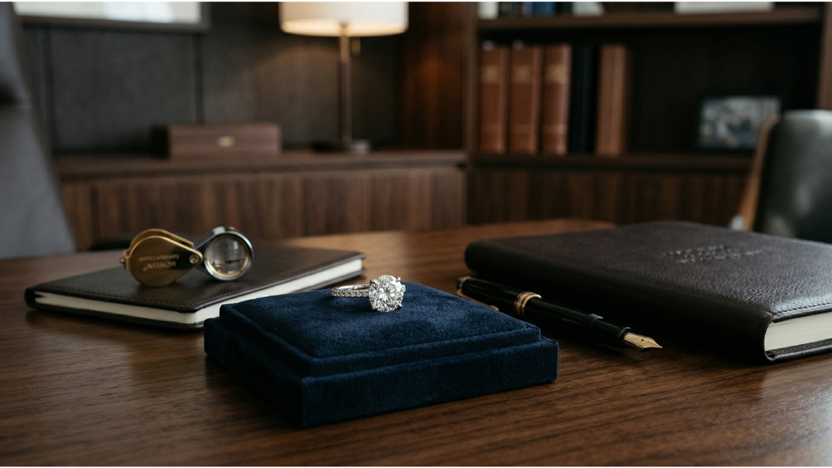 Professional jewelry valuation report showing 2026 resale price trends for GIA certified diamonds and engagement rings.